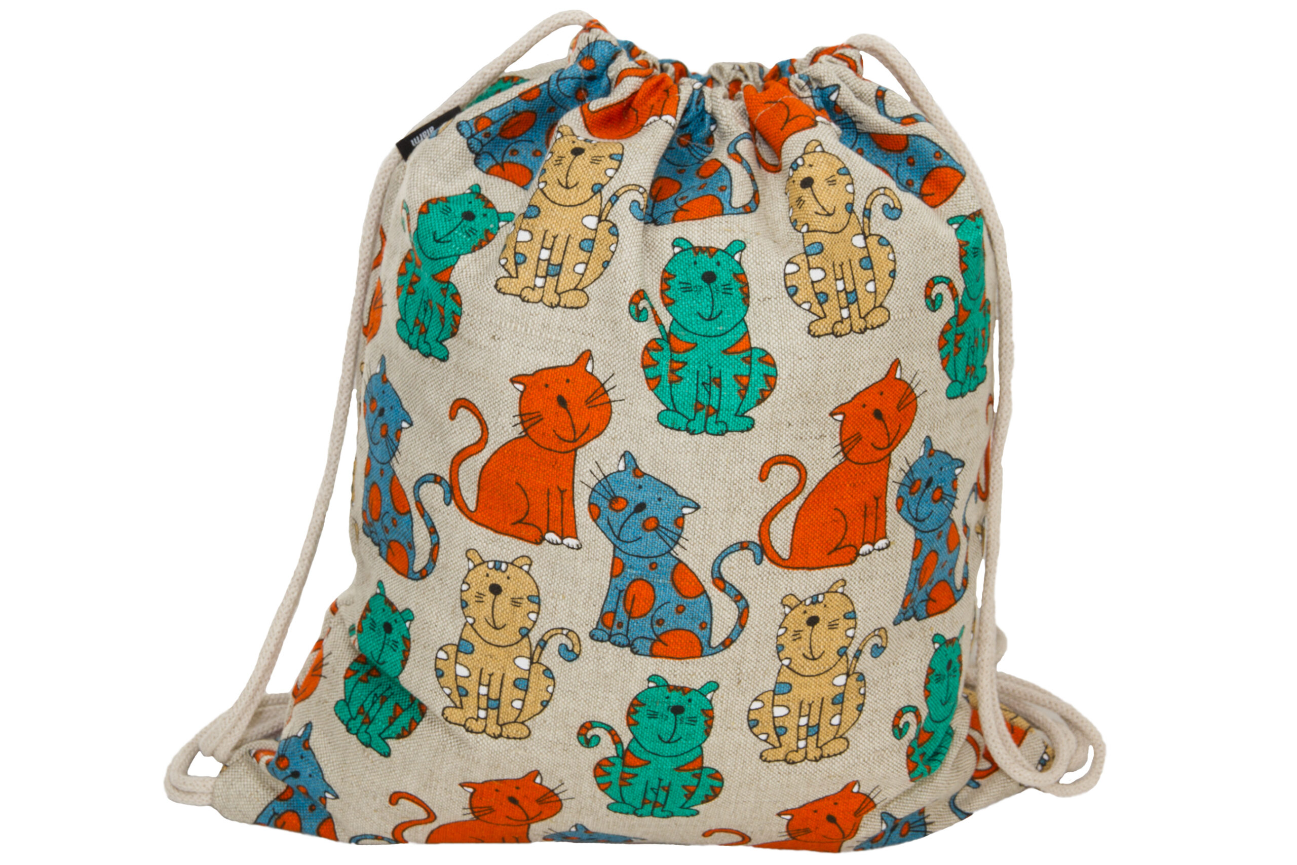Zugbeutel bunte Katzen hell