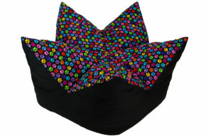 Kronenbett comfort line - Schwarz Pfötchen bunt