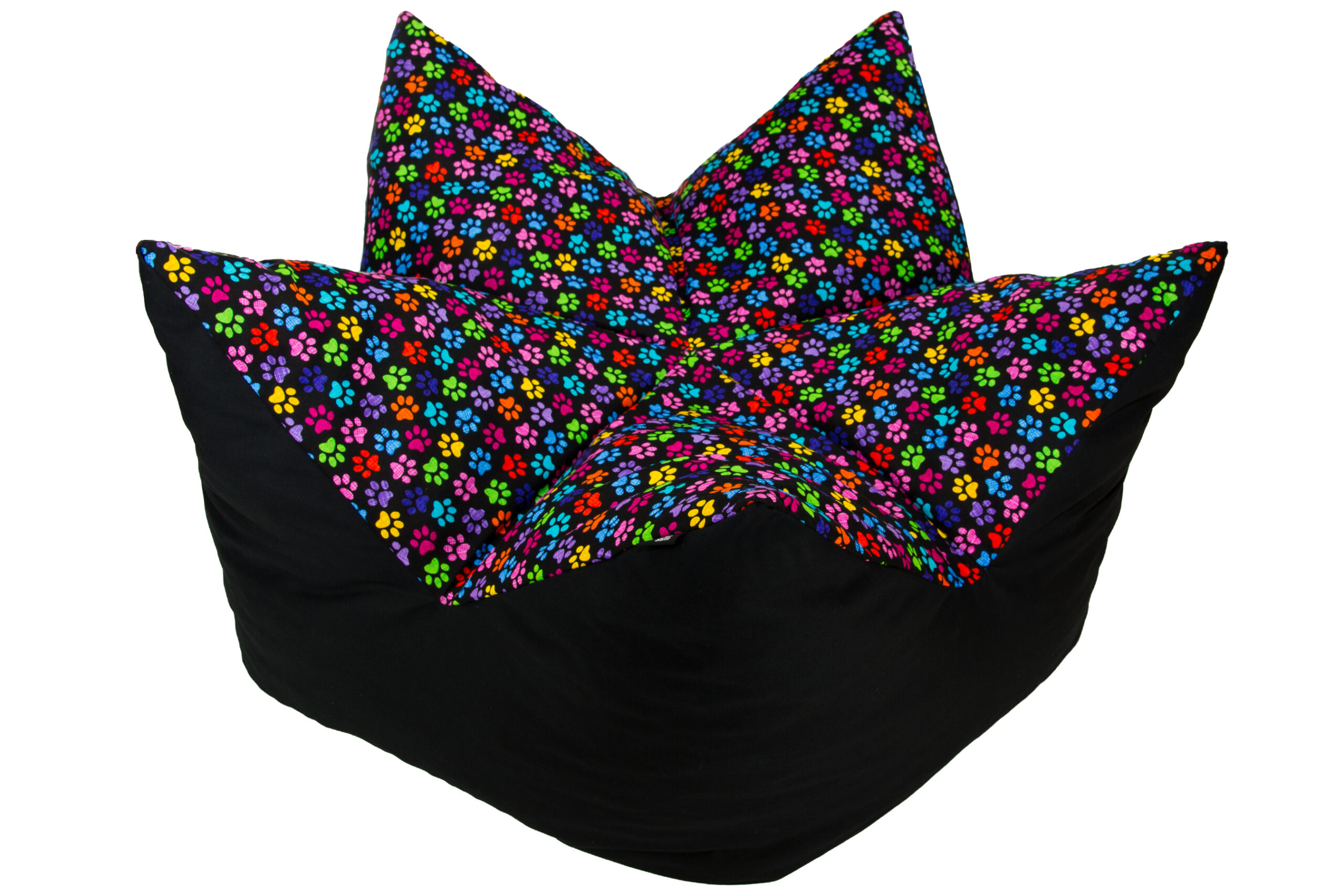 Kronenbett comfort line - Schwarz Pfötchen bunt