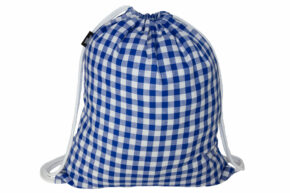 Zugbeutel Karo blau