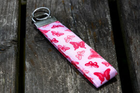 Schlüsselband Schmetterlinge rosa