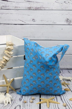 Stofftasche Delfine blau