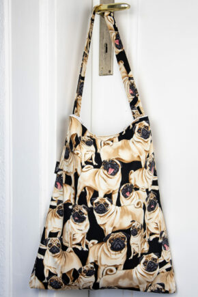 Stofftasche Mopshund schwarz