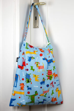 Stofftasche Tiere hellblau