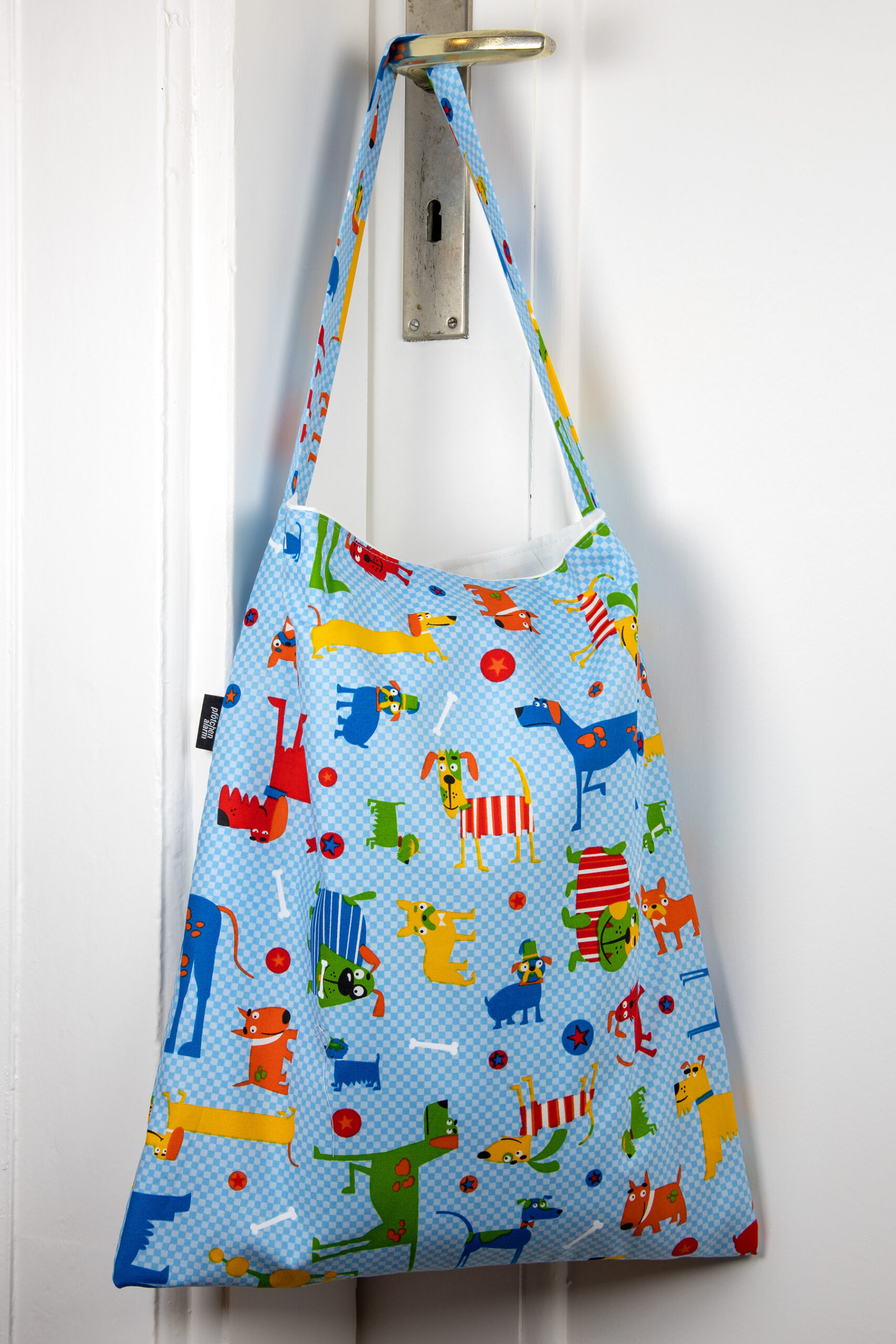 Stofftasche Tiere hellblau