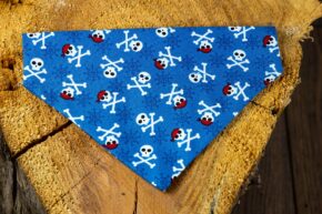Halsbandtuch - Totenkopf blau
