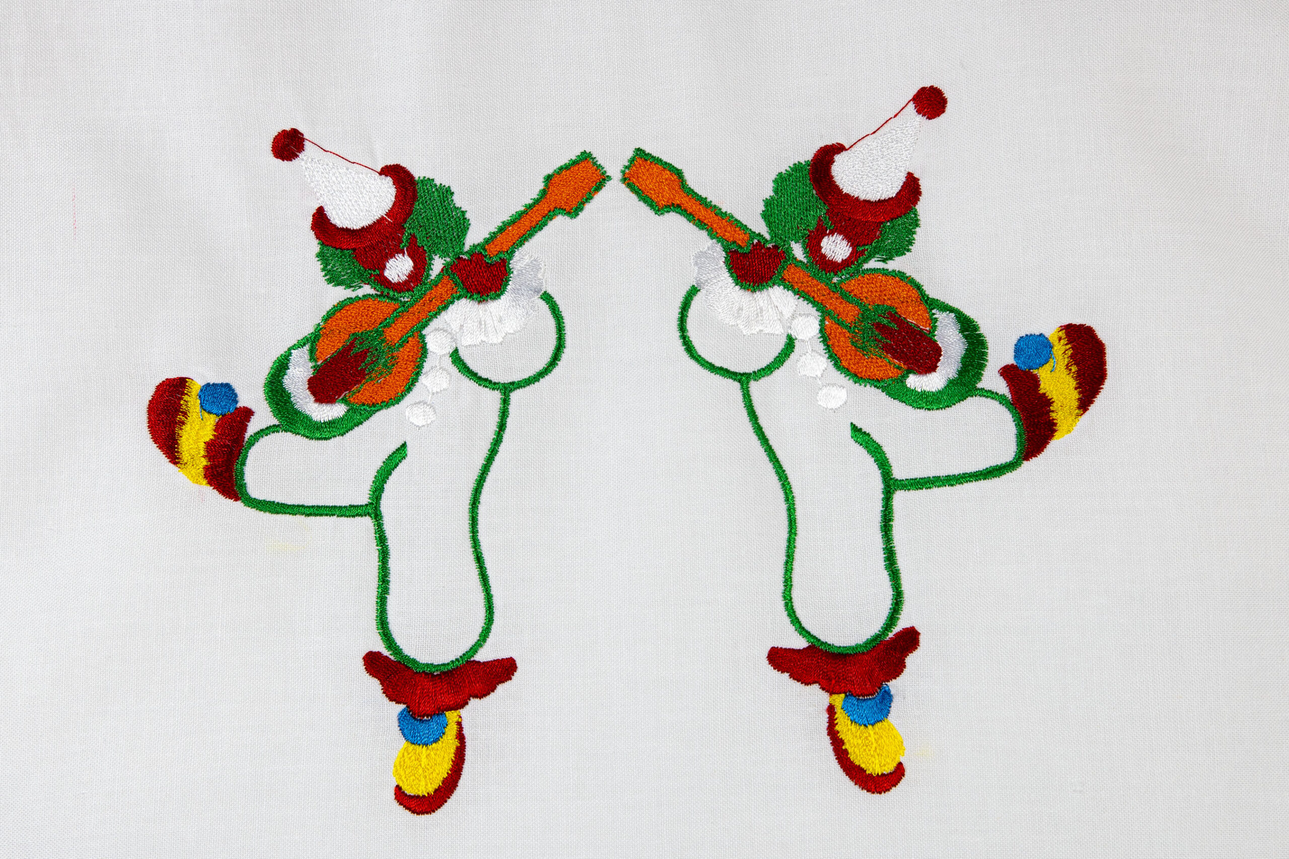 Stofftasche mit Bambusgriffen "Musizierende Clowns" – Bild 2