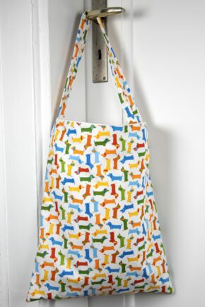 Stofftasche Dackel bunt