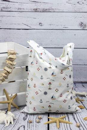 Stofftasche Maritim weiß