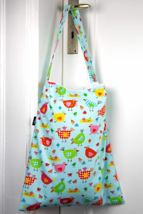 Stofftasche bunte Hühner
