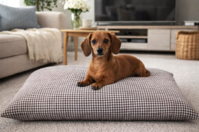 Hundekissen comfort line "Mein Lieblingsplatz" - Karo klein braun