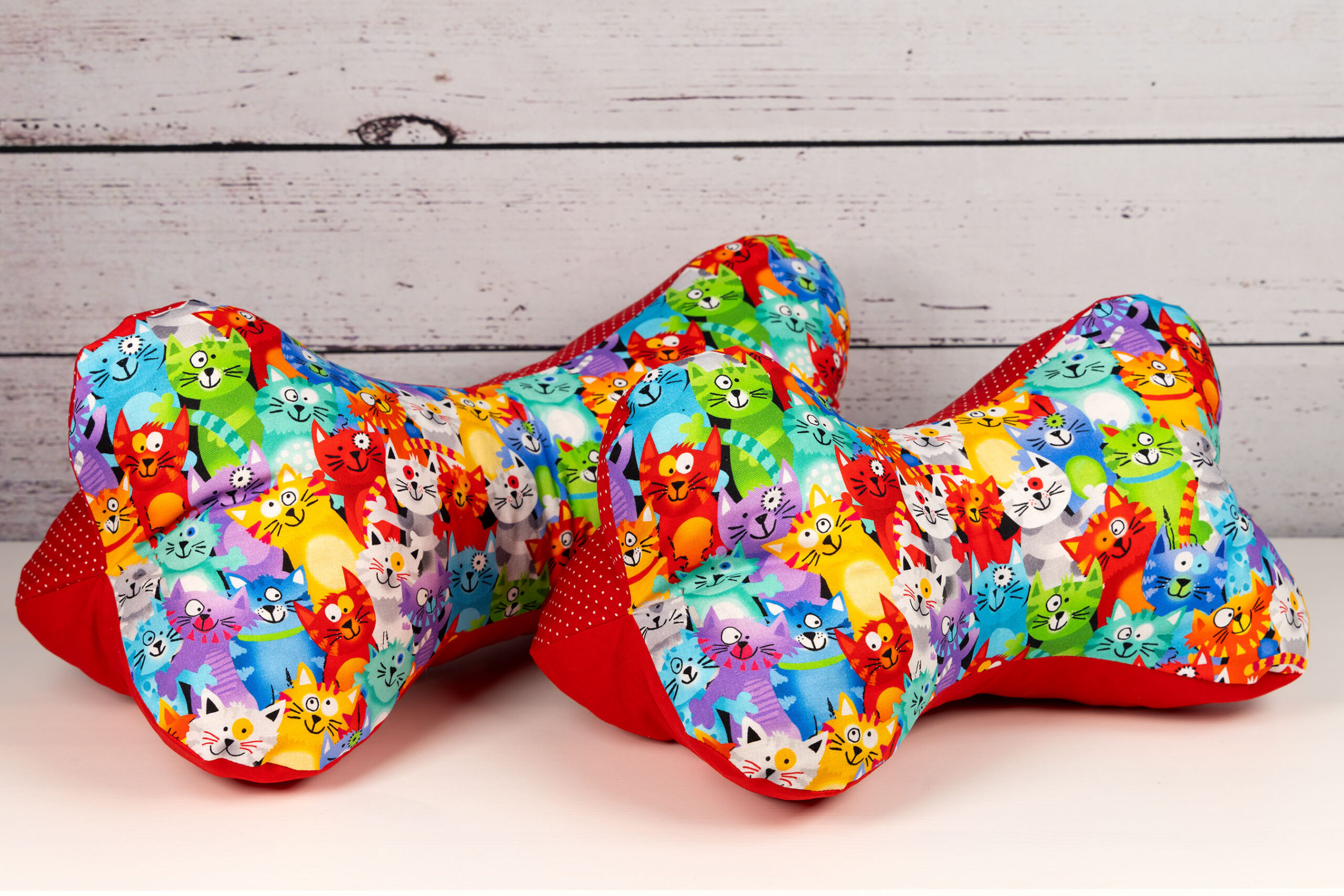 Leseknochen Set XL und L - Bunte Katzen 2 Red Edition