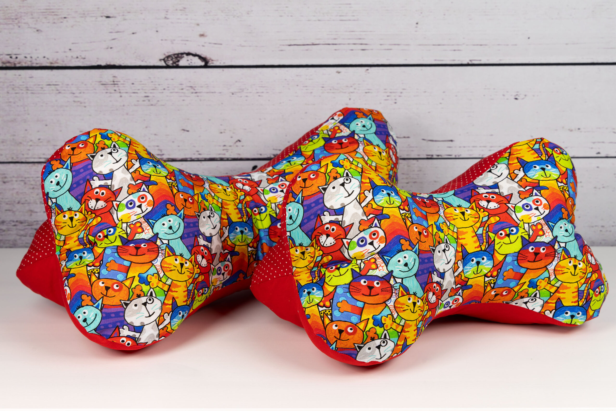 Leseknochen Set XL und L - Bunte Katzen Red Edition