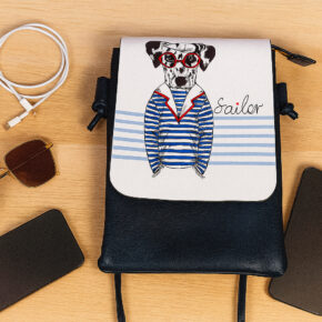 Handytasche Hund blau