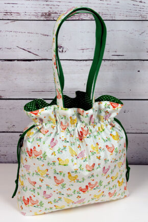 🧵 Handgemachte Handtasche Ostern 13 - Innenfutter Punkte grün
