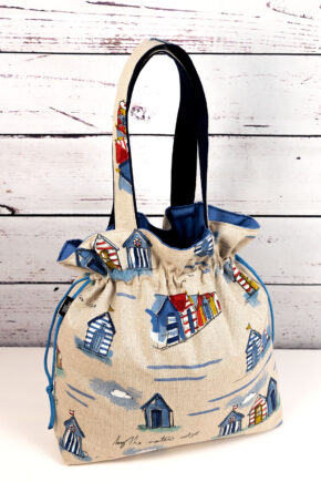 🧵 Handgemachte Handtasche Nordsee 26 - Innenfutter blau