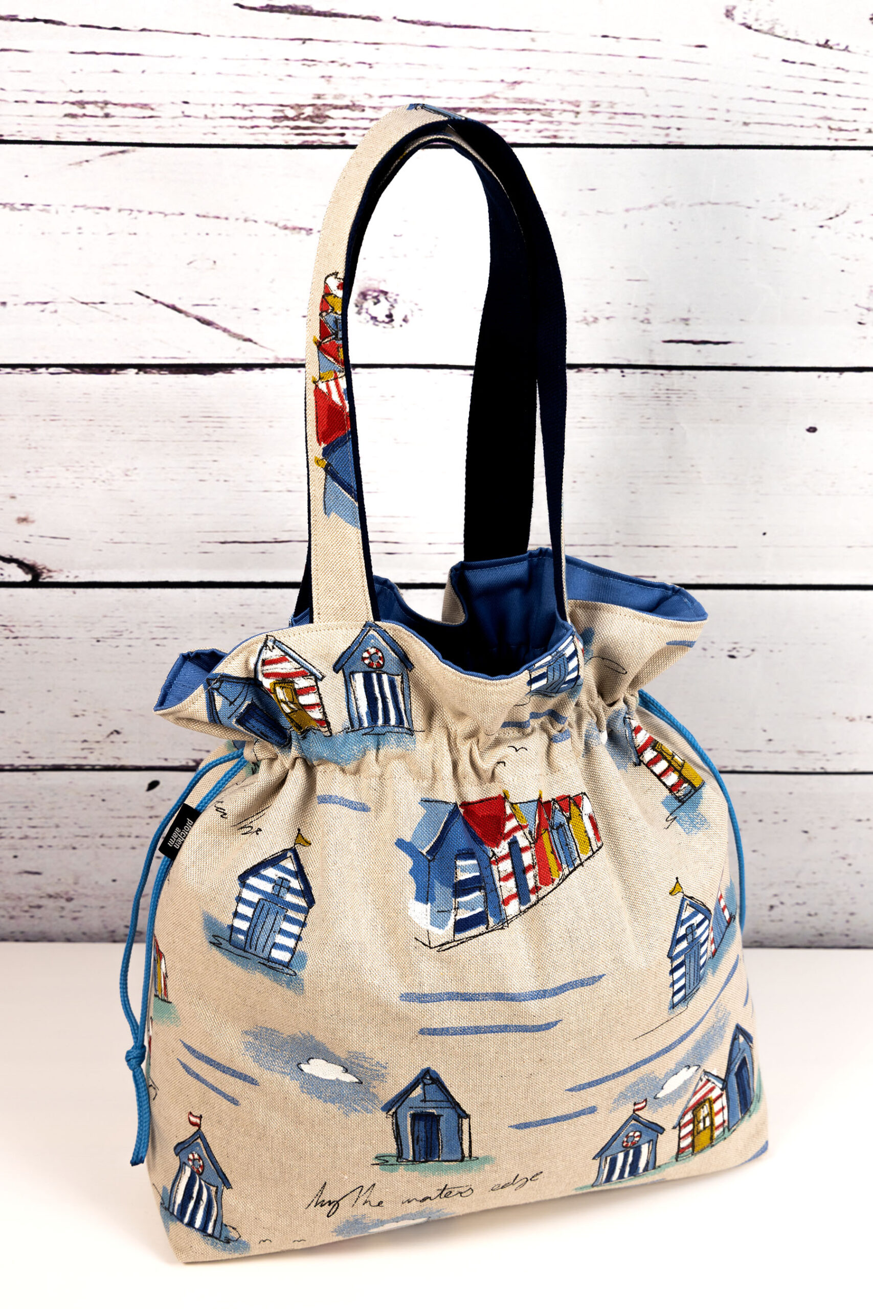 🧵 Handgemachte Handtasche Nordsee 26 - Innenfutter blau