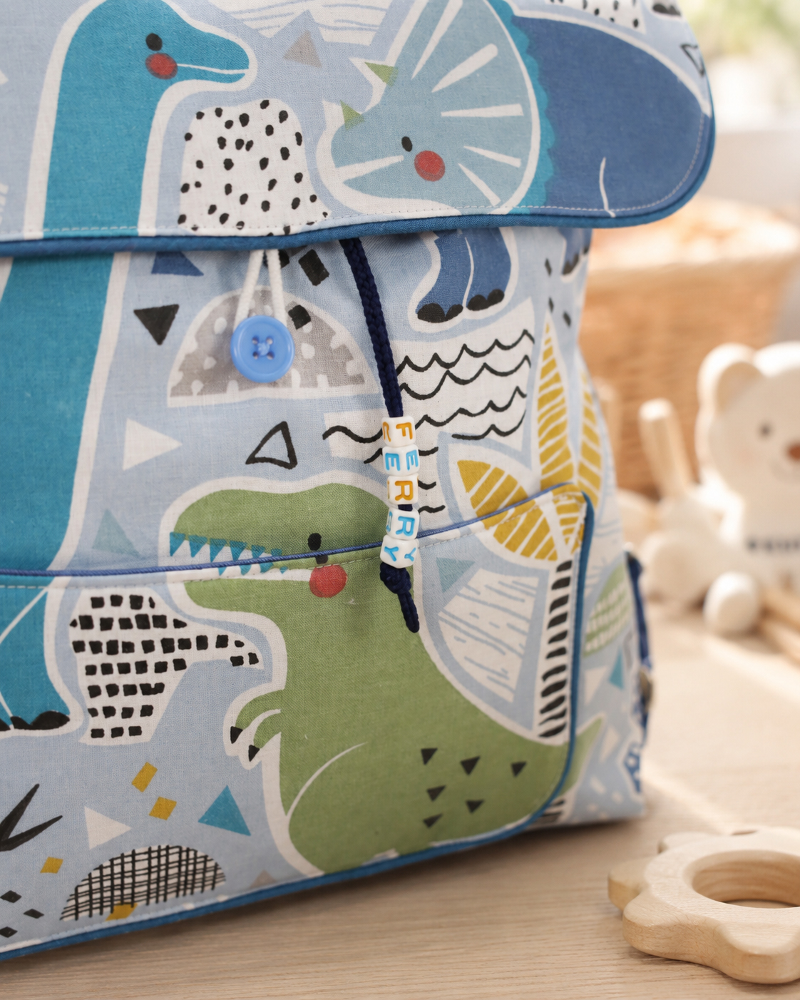 🧵 Handgemachter Rucksack - Dinos – Bild 4