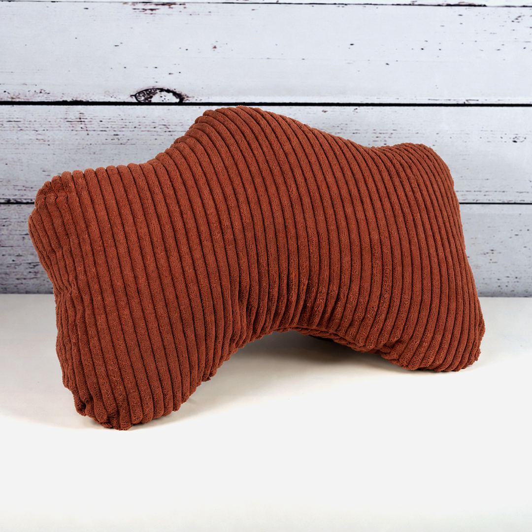 Reise- und Schlafknochen - Samtcord terracotta